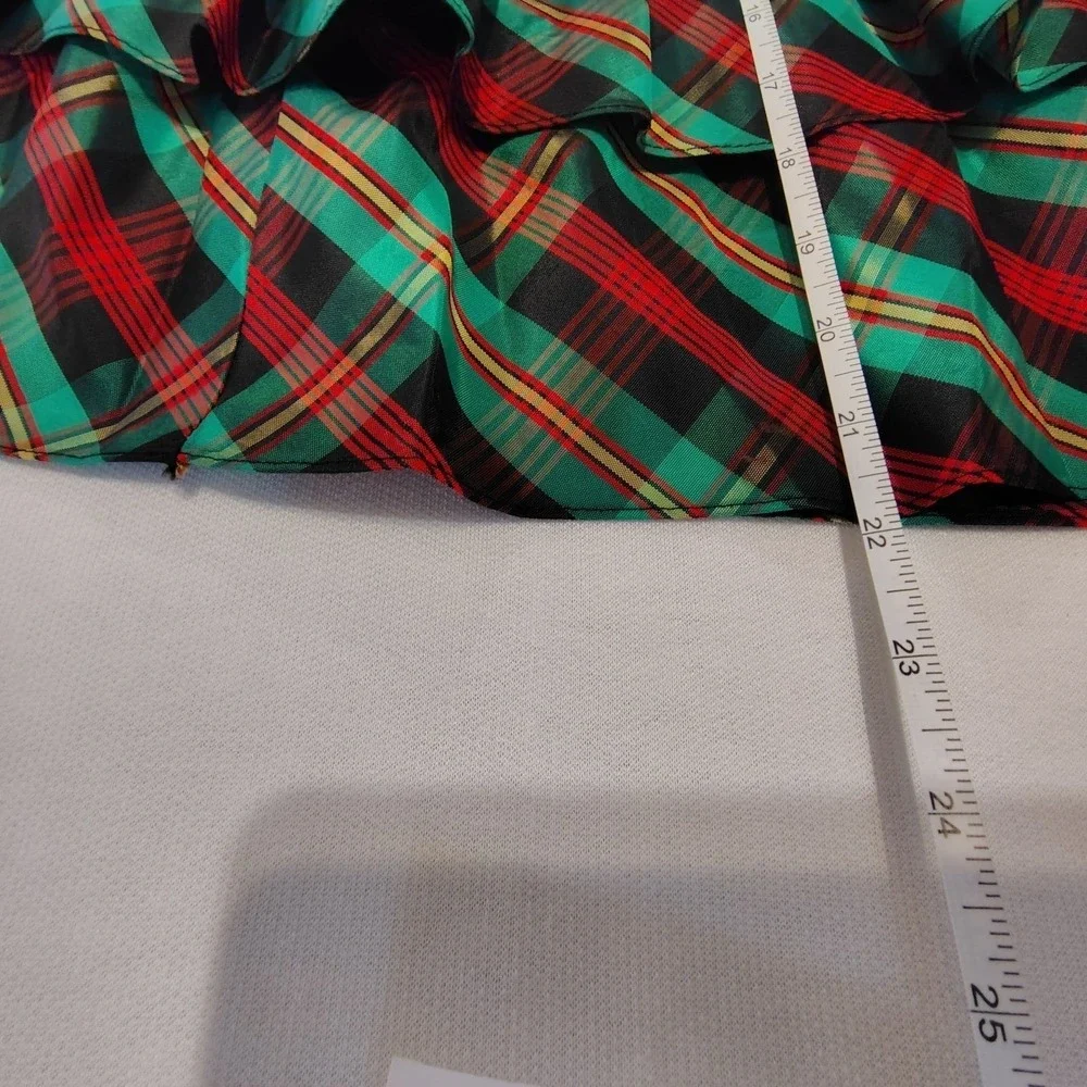 Vintage 1980s Martha's Too Girls‎ 4 Plaid Tiered Christmas Party Dress